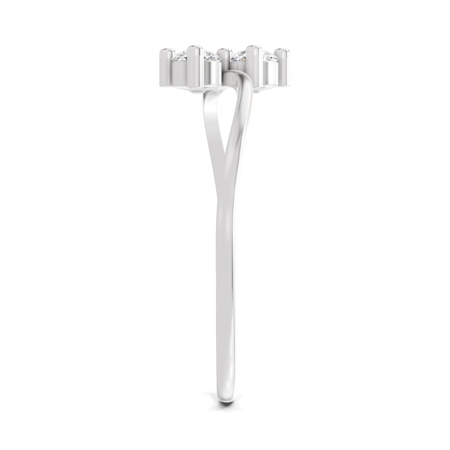 0.17 Carat Twin Flames Diamond Engagement Ring | 14K White Gold