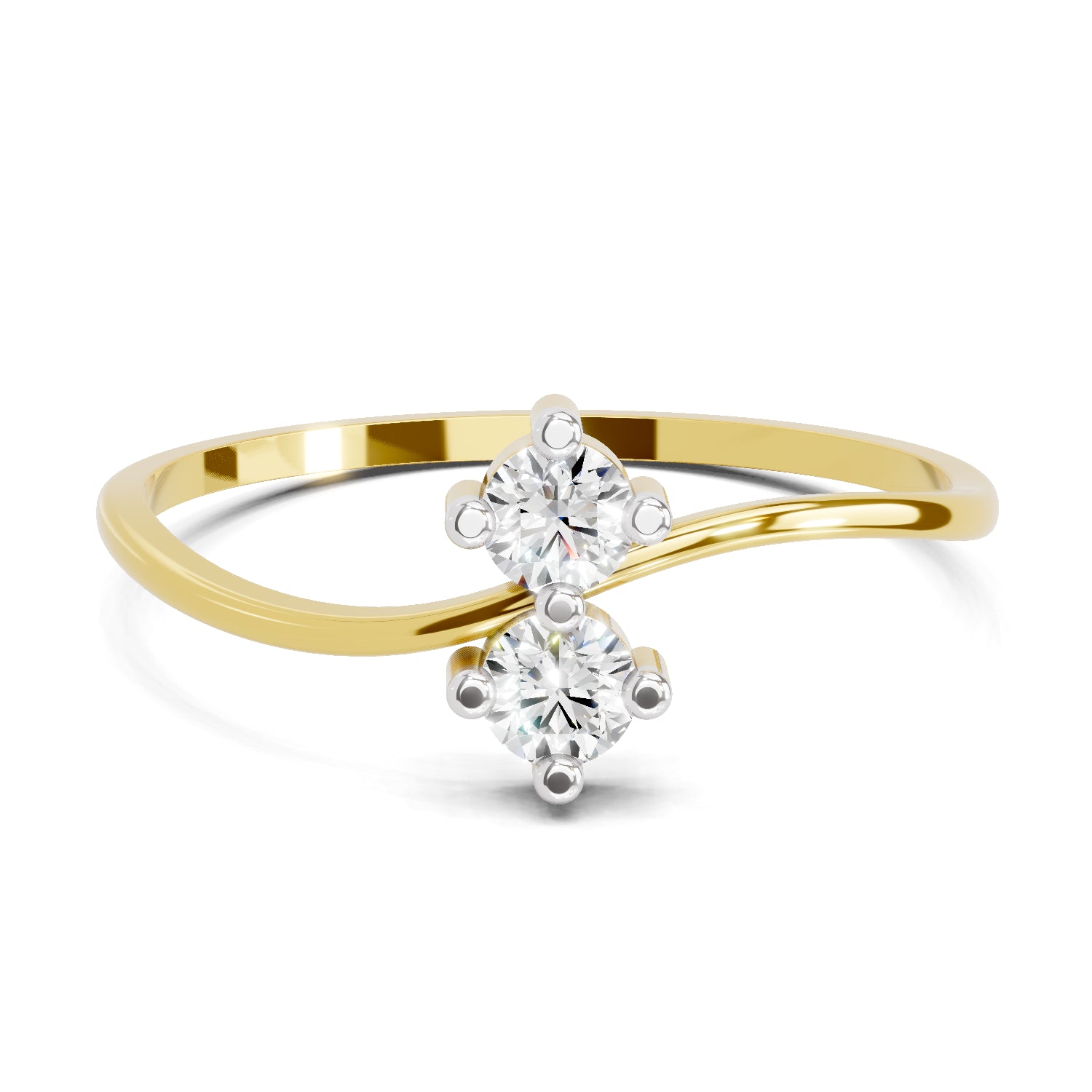 0.17 Carat Twin Flames Diamond Engagement Ring | 14K Yellow Gold