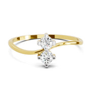 0.17 Carat Twin Flames Diamond Engagement Ring | 14K Yellow Gold