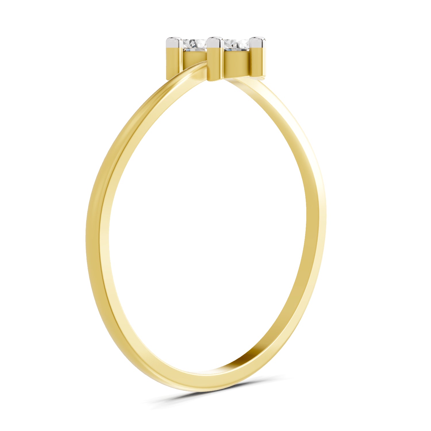 0.17 Carat Twin Flames Diamond Engagement Ring | 14K Yellow Gold