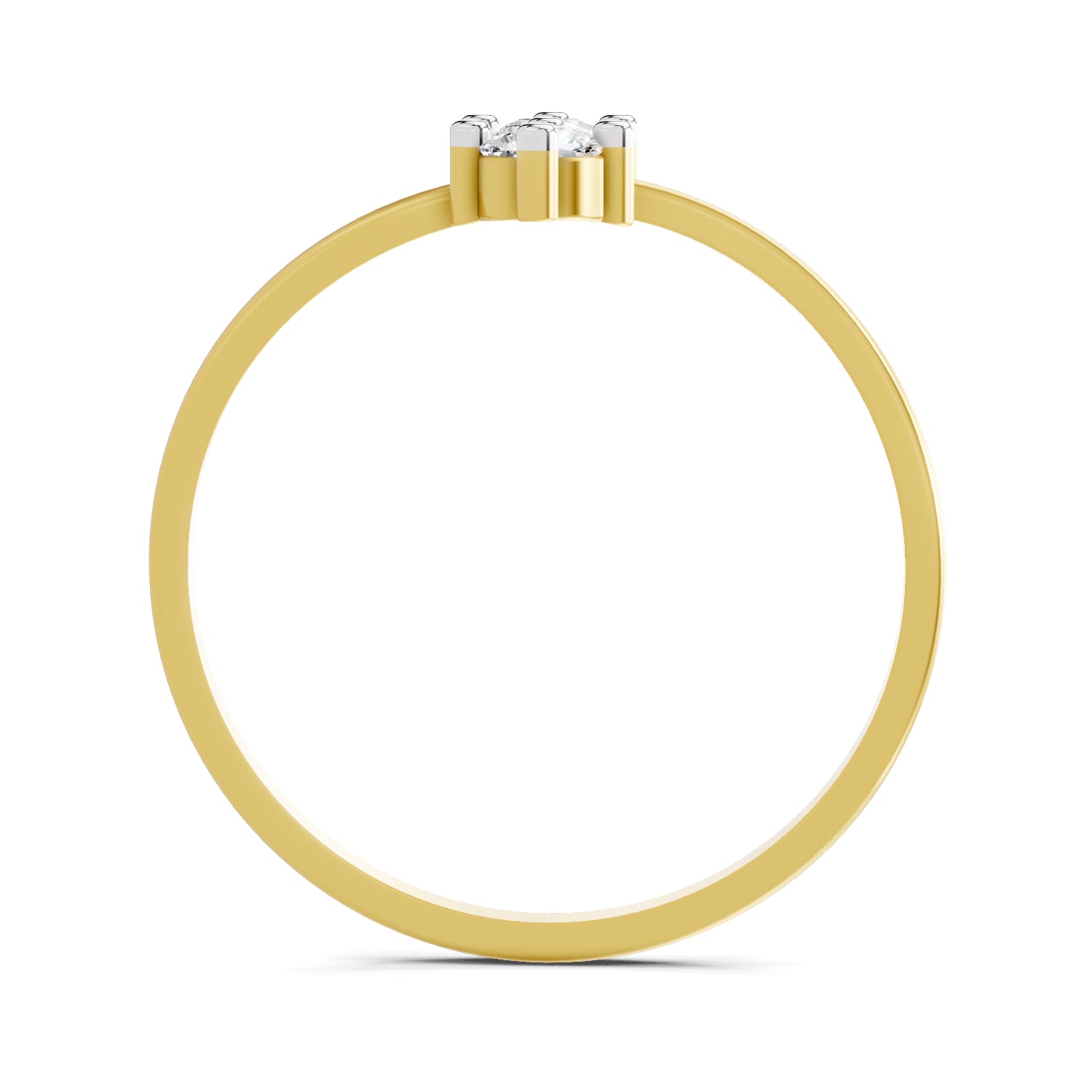 0.17 Carat Twin Flames Diamond Engagement Ring | 14K Yellow Gold