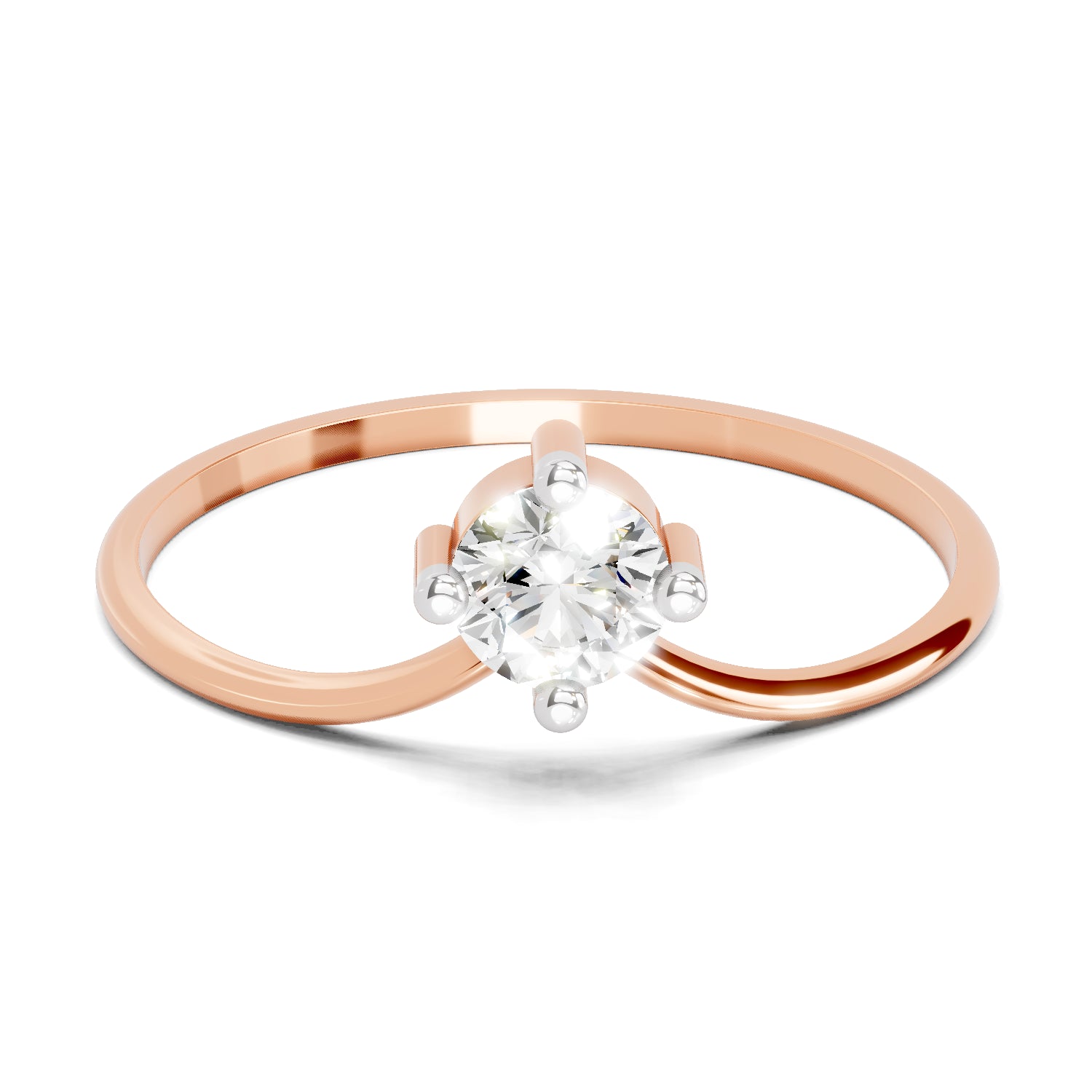 Sparkles Lab Grown Diamond 0.25 Carat Luna Solitaire Diamond Engagement Ring | 14K Rose Gold