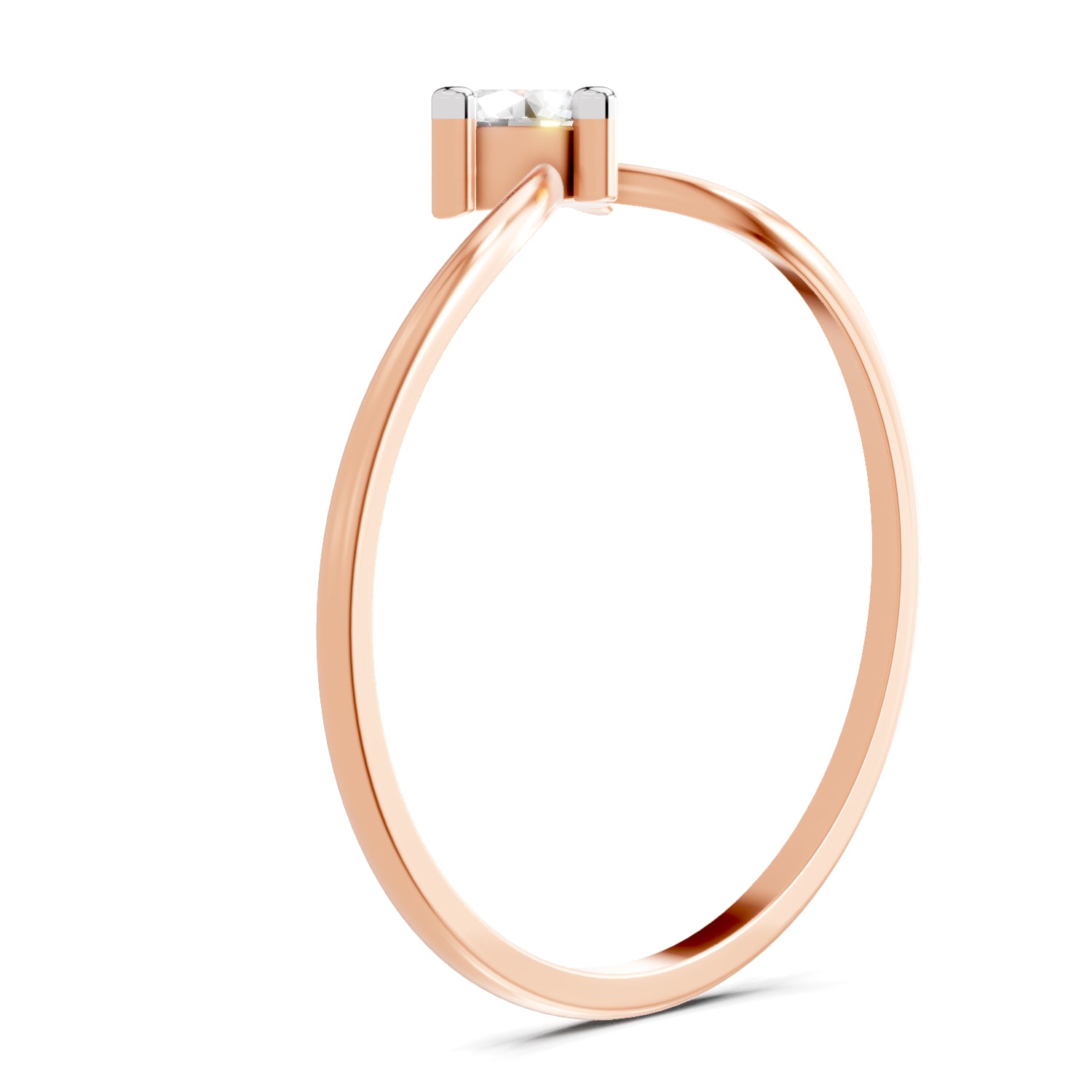 0.25 Carat Luna Solitaire Diamond Engagement Ring | 14K Rose Gold