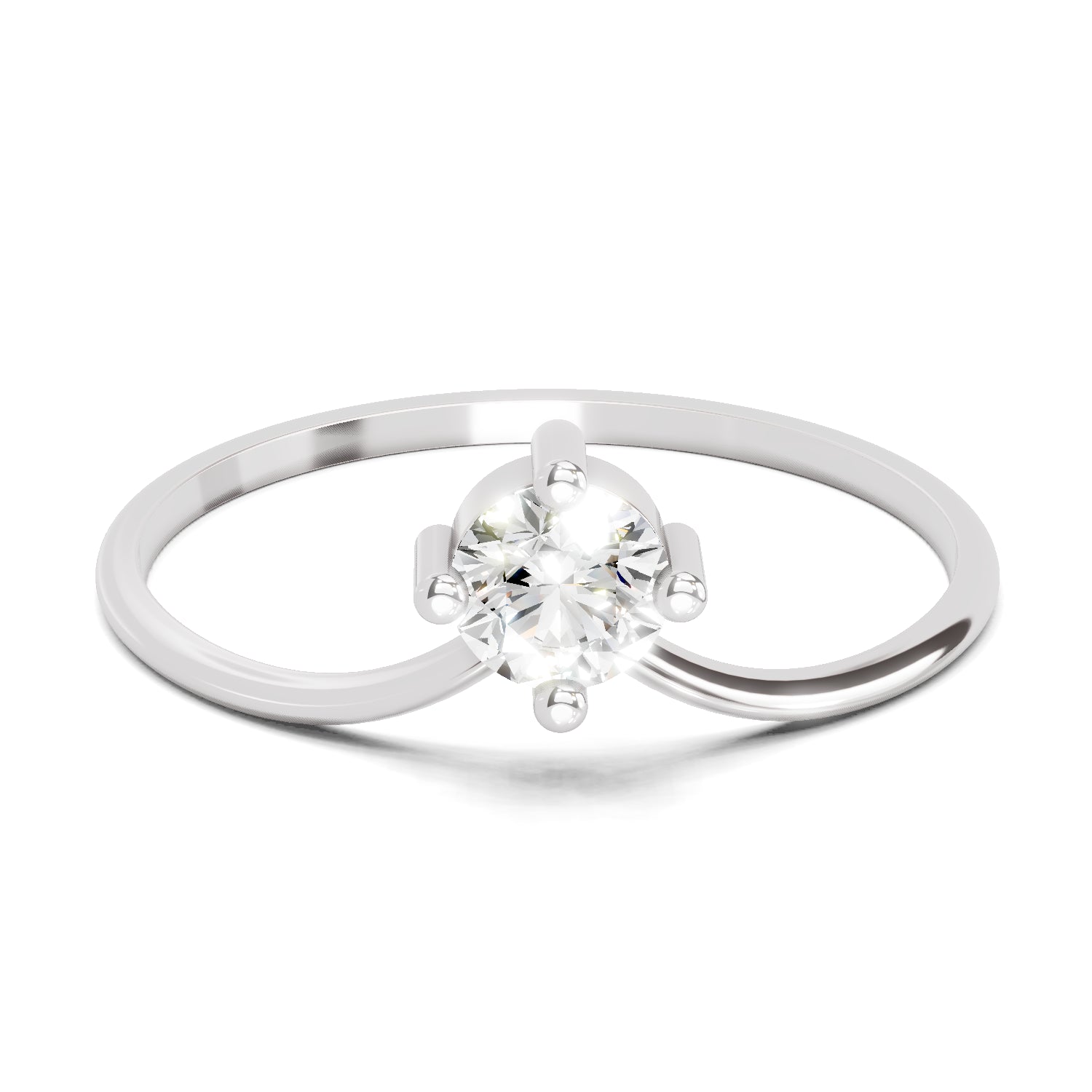 0.25 Carat Luna Solitaire Diamond Engagement Ring | 14K White Gold