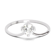 0.25 Carat Luna Solitaire Diamond Engagement Ring | 14K White Gold
