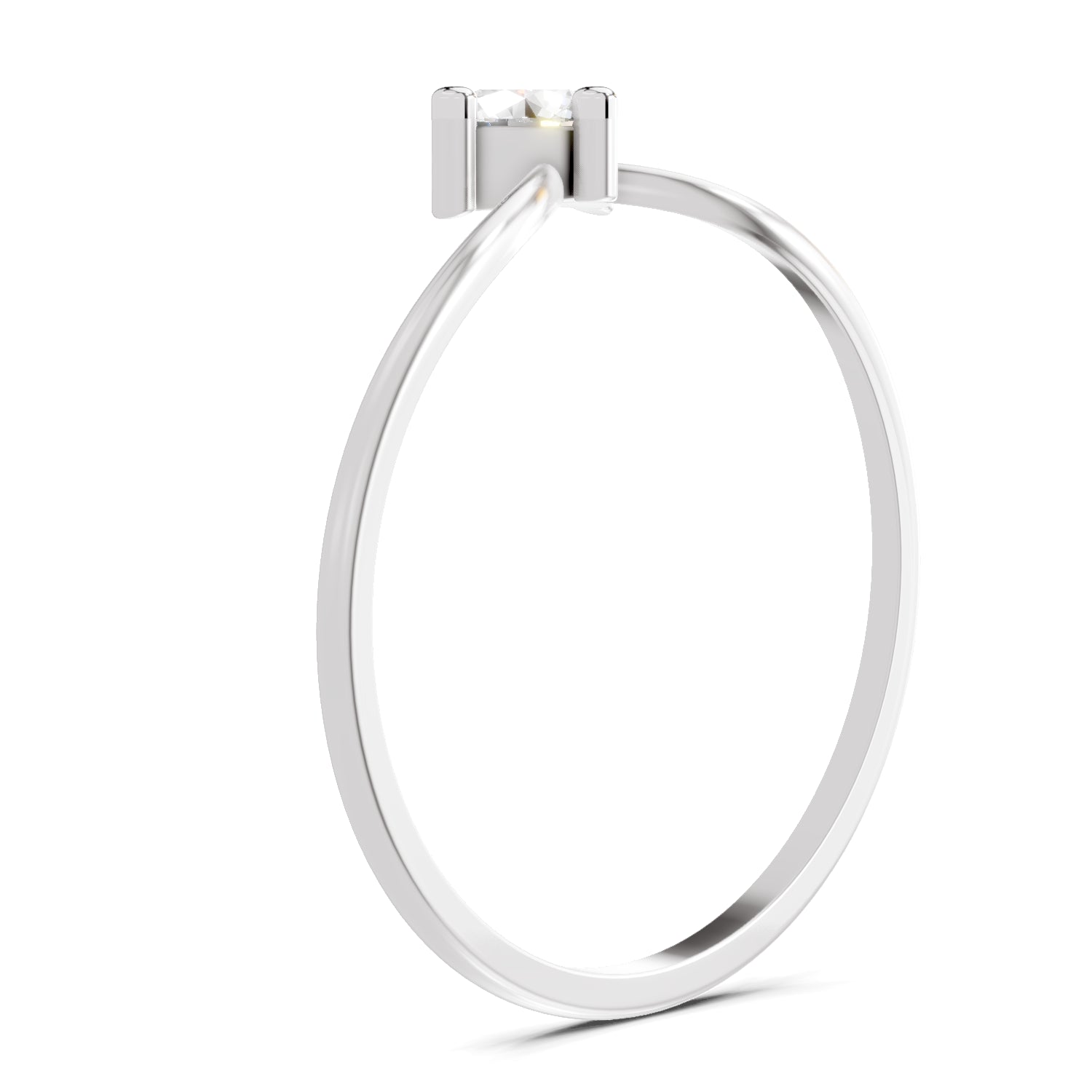 0.25 Carat Luna Solitaire Diamond Engagement Ring | 14K White Gold
