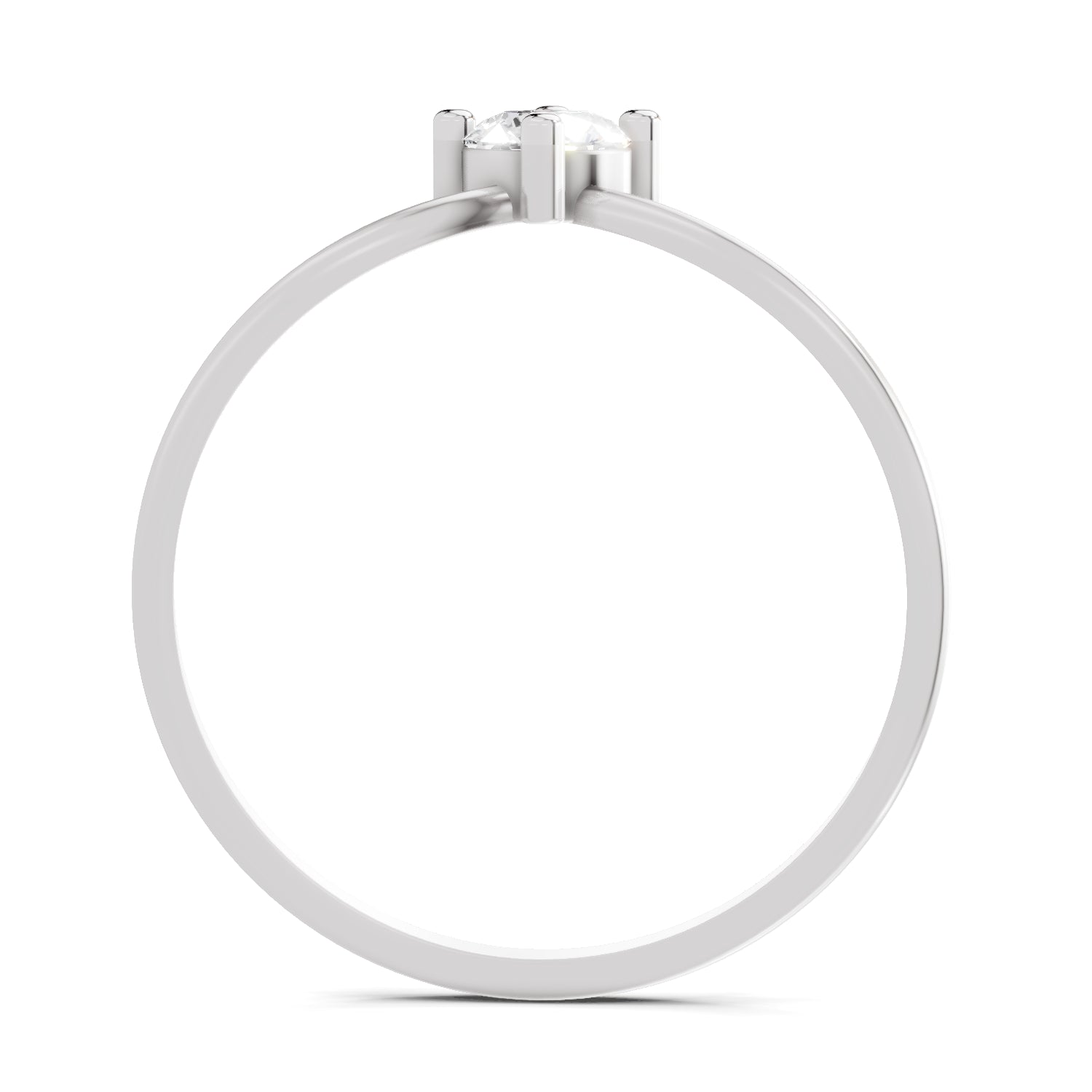 0.25 Carat Luna Solitaire Diamond Engagement Ring | 14K White Gold