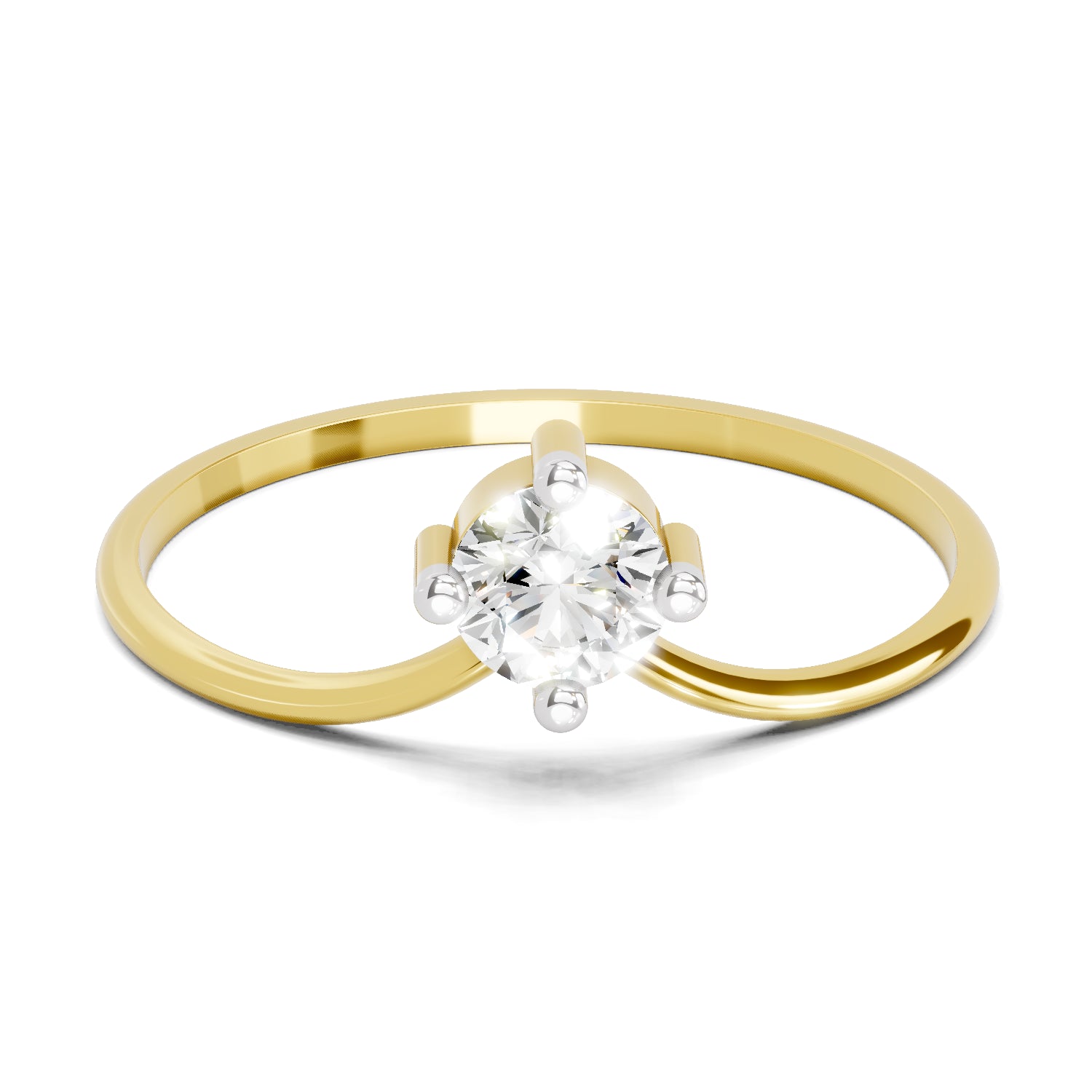 Sparkles Lab Grown Diamond 0.25 Carat Luna Solitaire Diamond Engagement Ring | 14K Yellow Gold