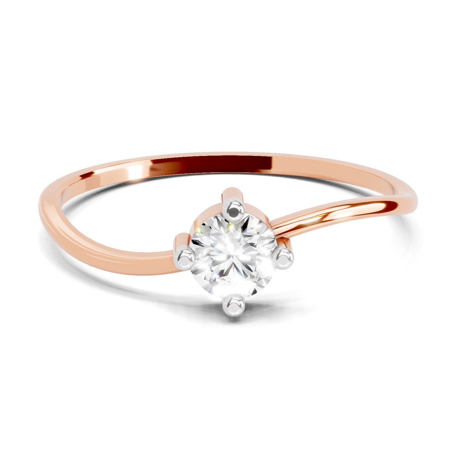 Sparkles Lab Grown Diamond 0.25 Carat Diamond Engagement Ring | 14K Rose Gold