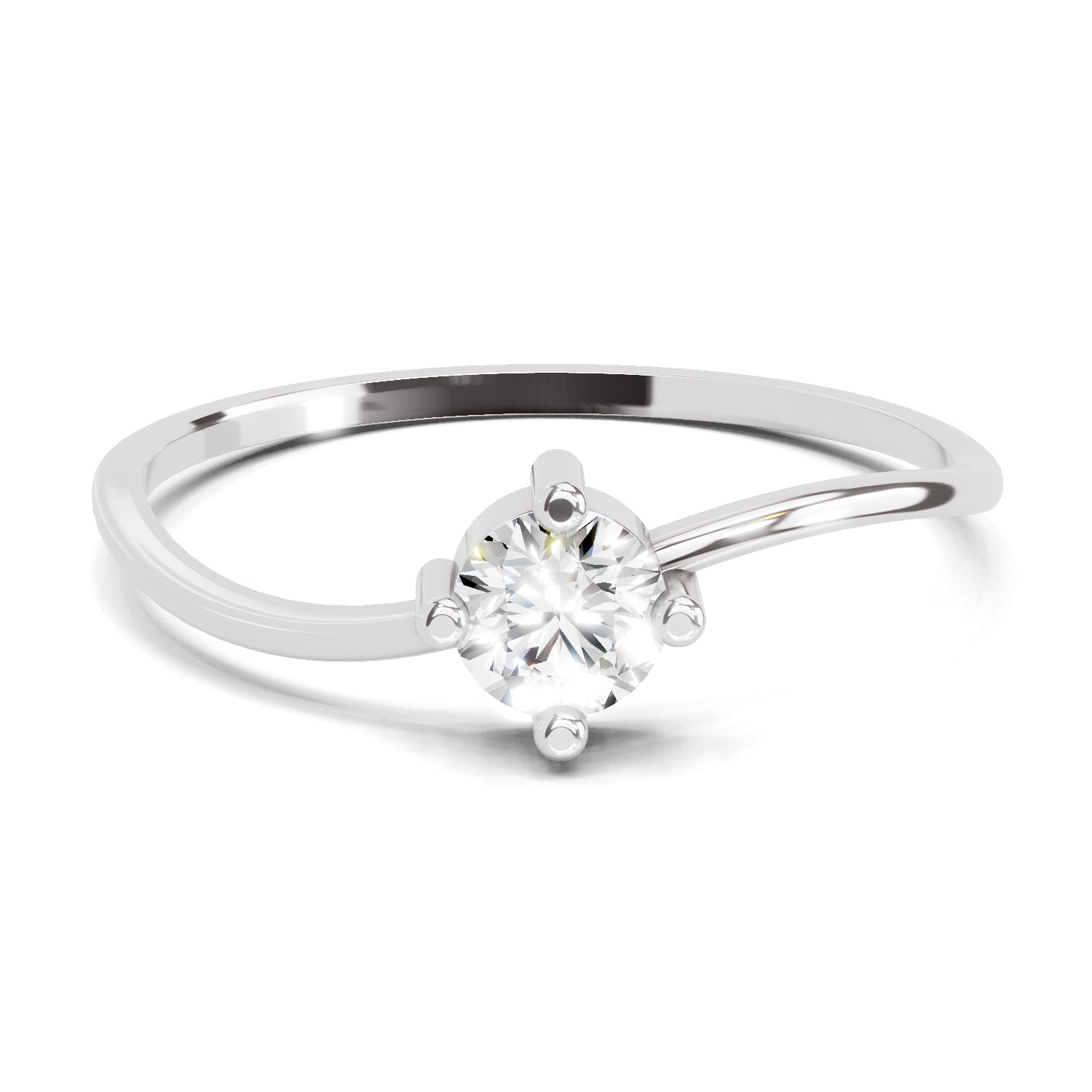 0.25 Carat Diamond Engagement Ring | 14K White Gold