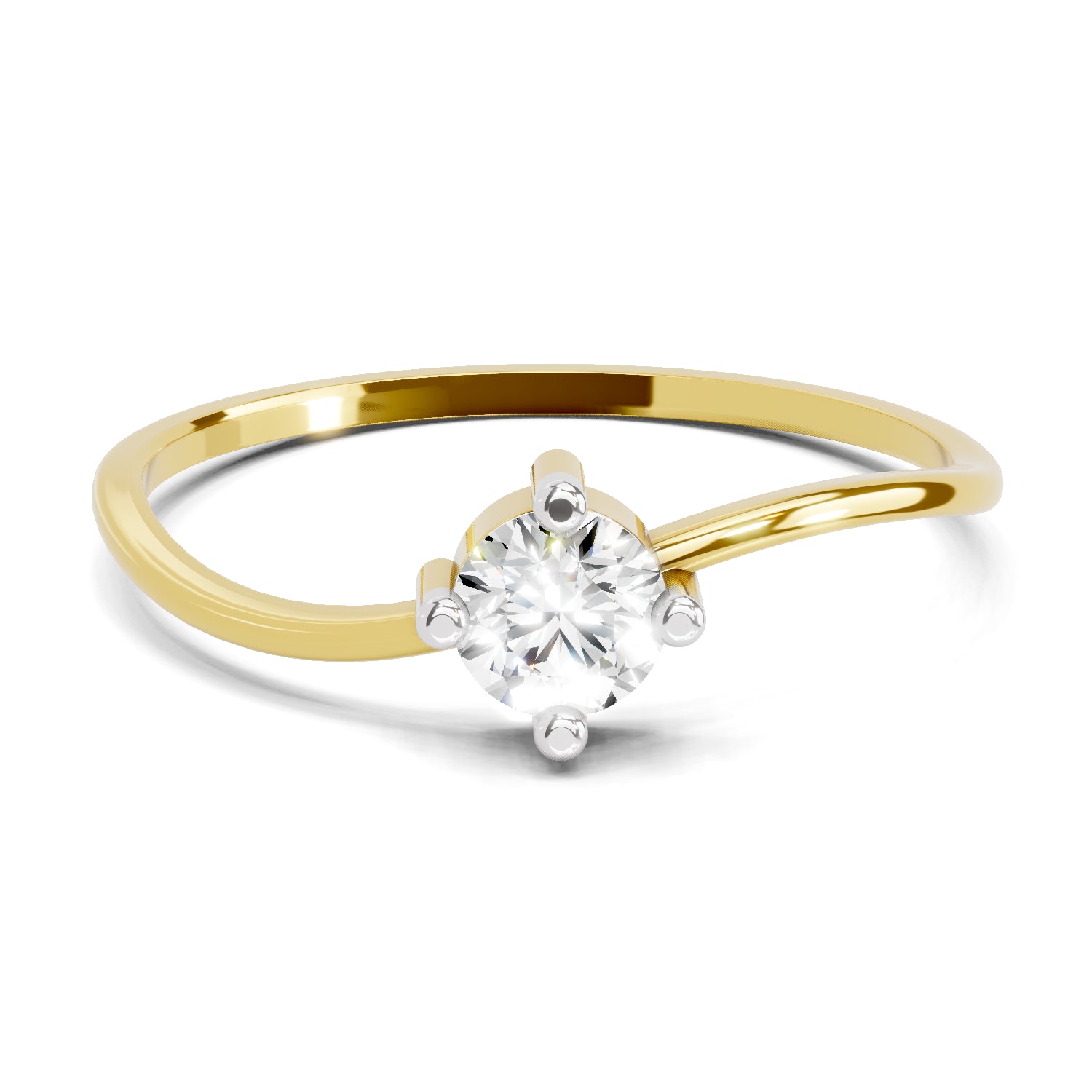 Sparkles Lab Grown Diamond 0.25 Carat Diamond Engagement Ring | 14K Yellow Gold
