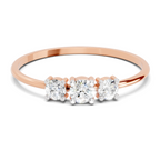 Sparkles Lab Grown Diamond 0.24 Carat Three Stone Diamond Engagement Ring | 14K Rose Gold