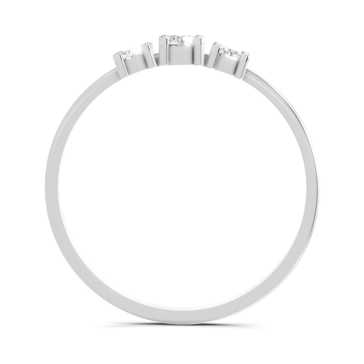 Sparkles Lab Grown Diamond 0.24 Carat Three Stone Diamond Engagement Ring | 14K White Gold