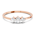 Sparkles Lab Grown Diamond 0.24 Carat 3 Stone Ring| 14K Rose Gold