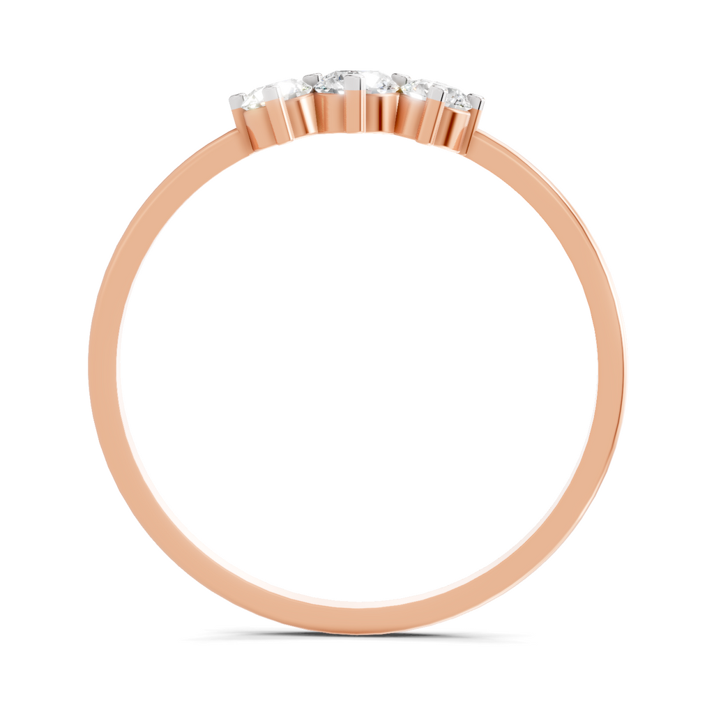 Sparkles Lab Grown Diamond 0.24 Carat 3 Stone Ring| 14K Rose Gold