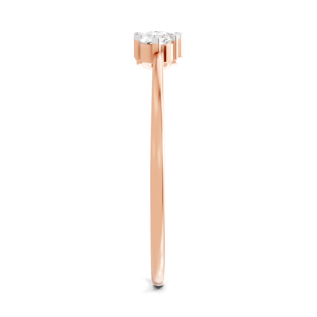 Sparkles Lab Grown Diamond 0.24 Carat 3 Stone Ring| 14K Rose Gold