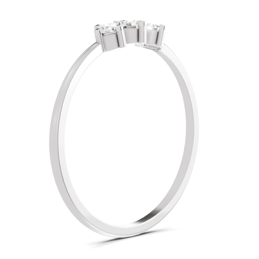Sparkles Lab Grown Diamond 0.24 Carat 3 Stone Ring| 14K White Gold