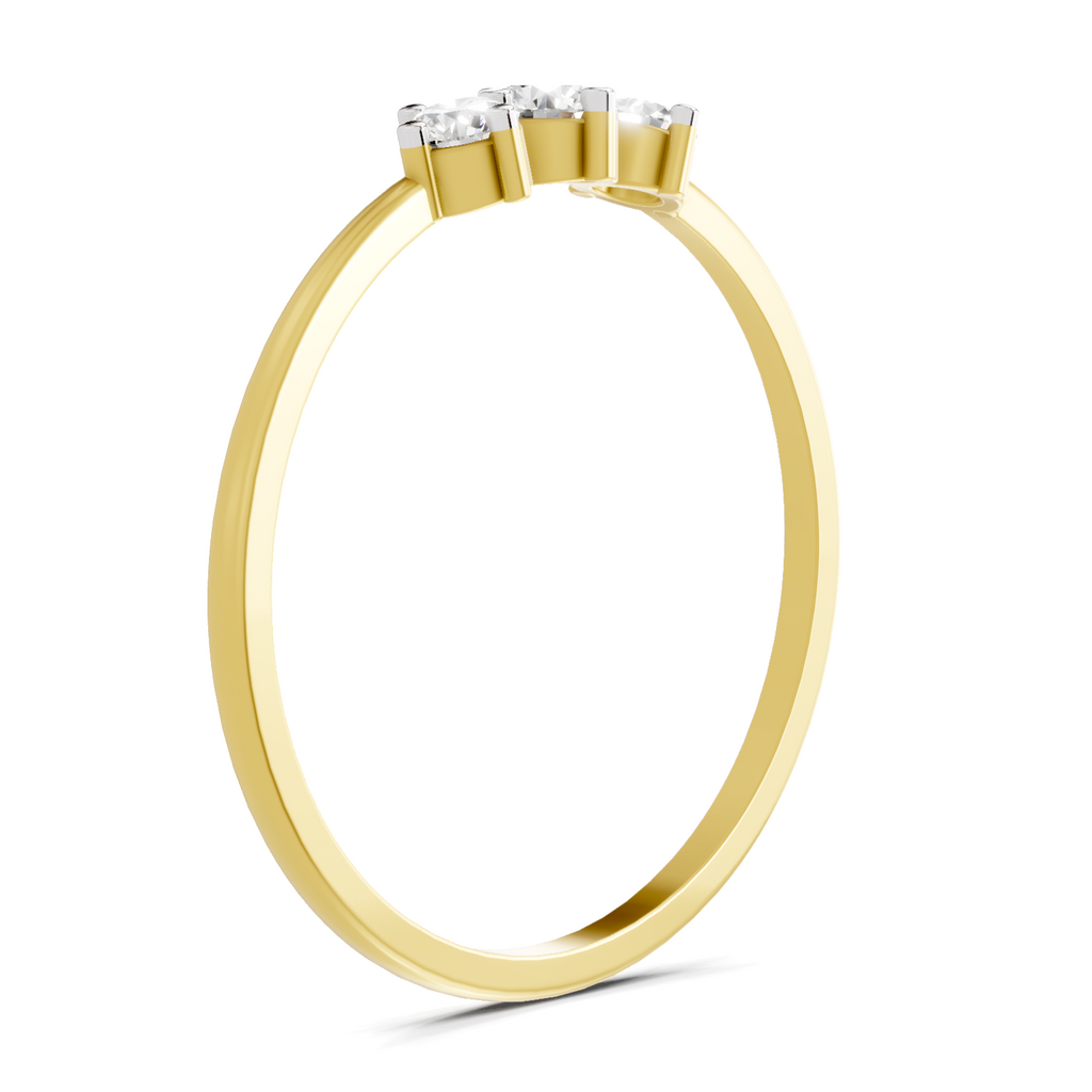 Sparkles Lab Grown Diamond 0.24 Carat 3 Stone Ring| 14K Yellow Gold