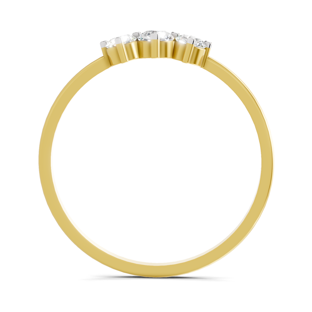 Sparkles Lab Grown Diamond 0.24 Carat 3 Stone Ring| 14K Yellow Gold