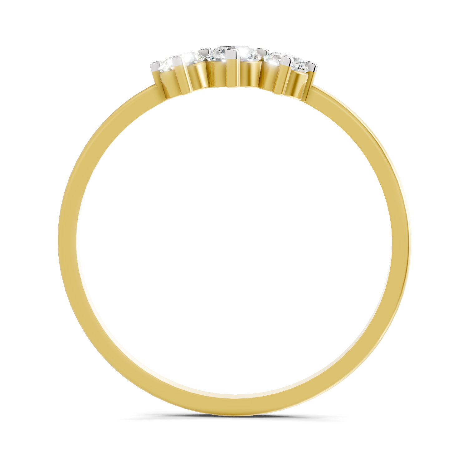Sparkles Lab Grown Diamond 0.24 Carat 3 Stone Ring| 14K Yellow Gold