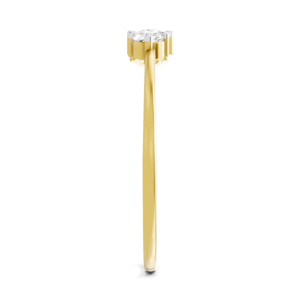 Sparkles Lab Grown Diamond 0.24 Carat 3 Stone Ring| 14K Yellow Gold