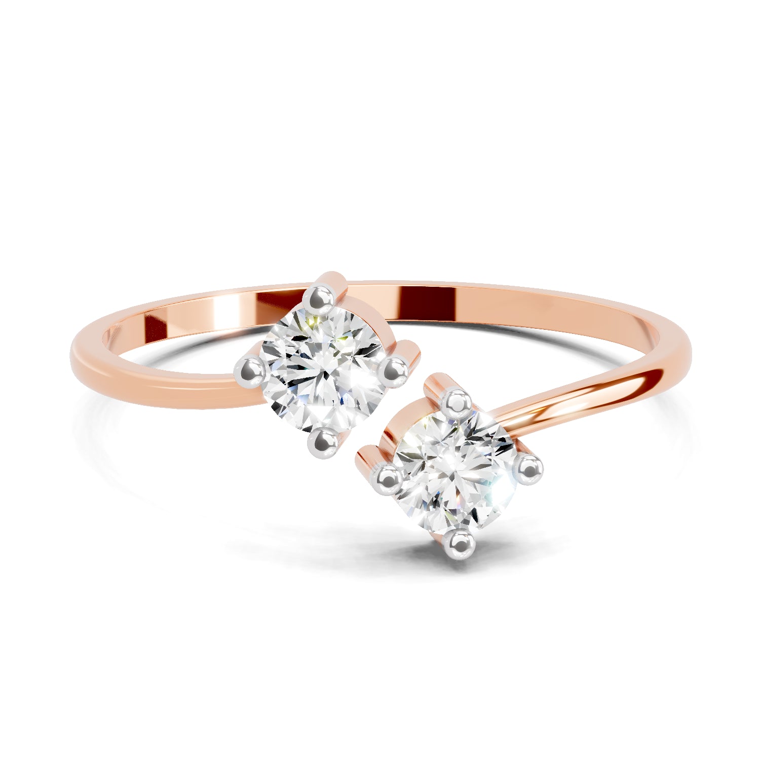 Sparkles Lab Grown Diamond 0.29 Carat Eternal Duo Diamond Engagement Ring | 14K Rose Gold