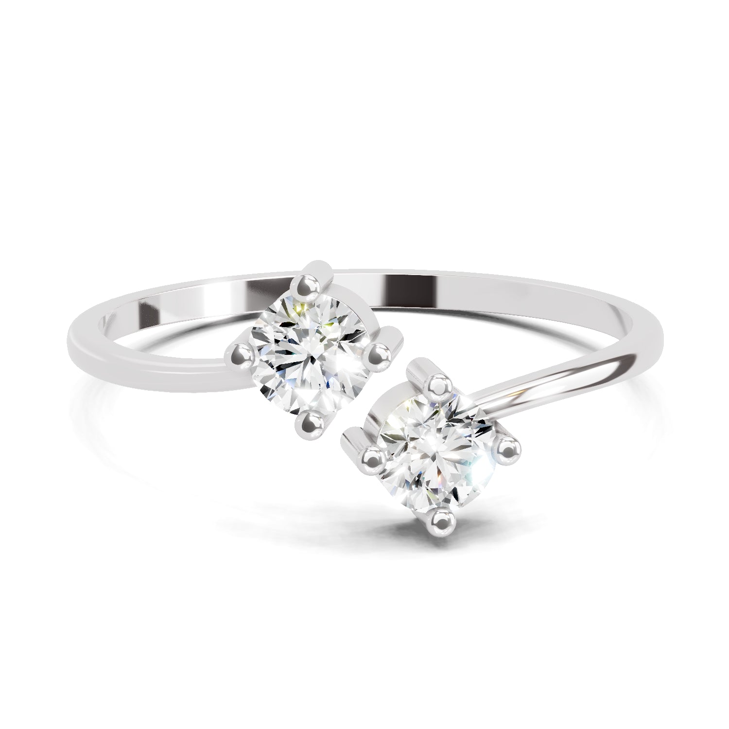 Sparkles Lab Grown Diamond 0.29 Carat Eternal Duo Diamond Engagement Ring | 14K White Gold