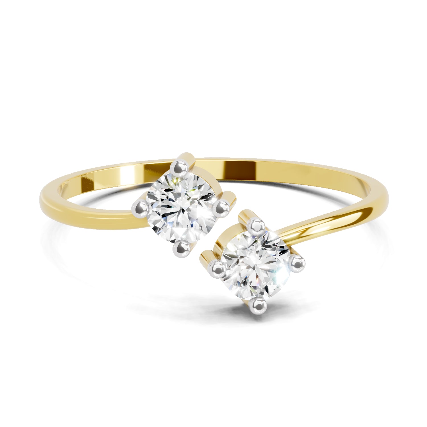 Sparkles Lab Grown Diamond 0.29 Carat Eternal Duo Diamond Engagement Ring | 14K Yellow Gold