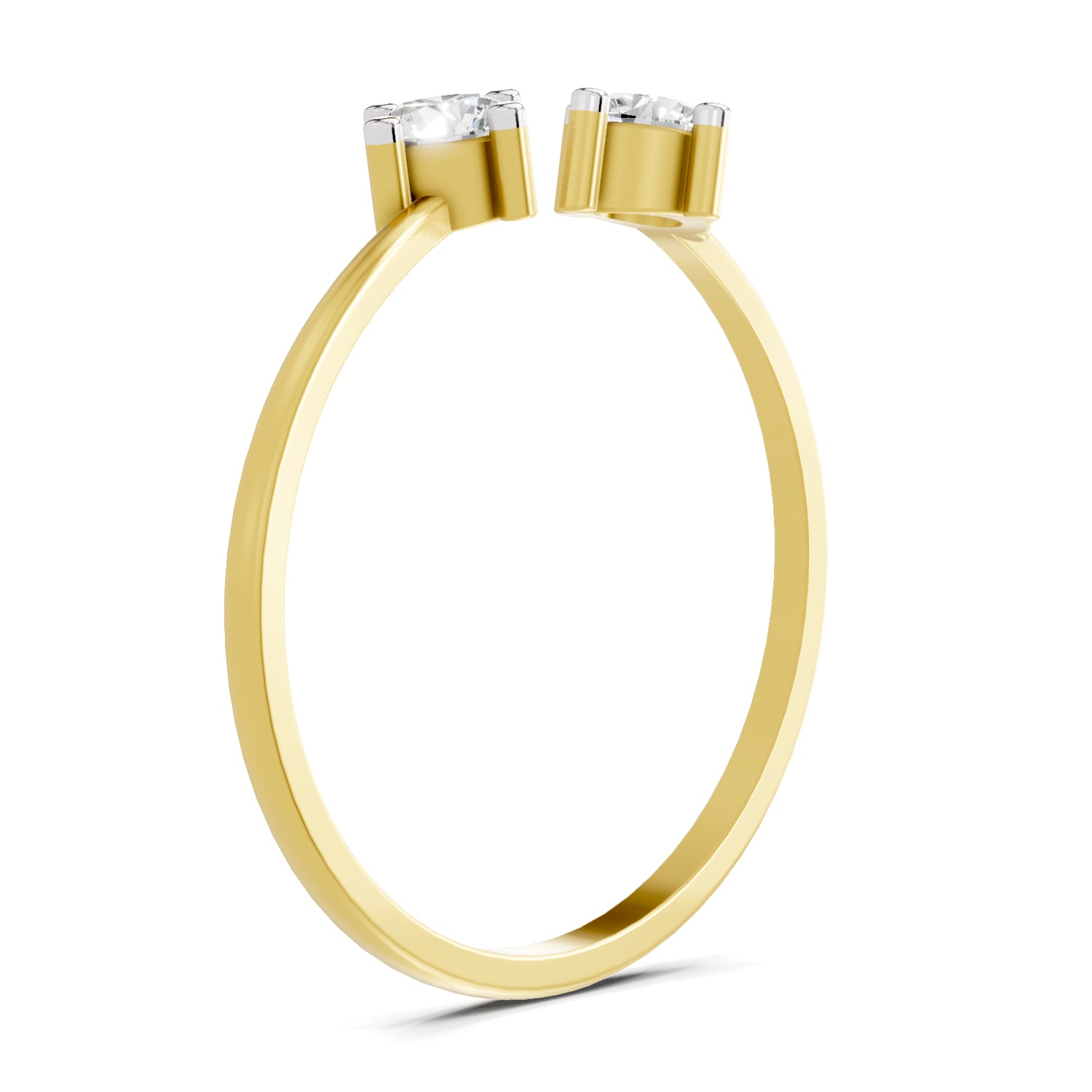 Sparkles Lab Grown Diamond 0.29 Carat Eternal Duo Diamond Engagement Ring | 14K Yellow Gold