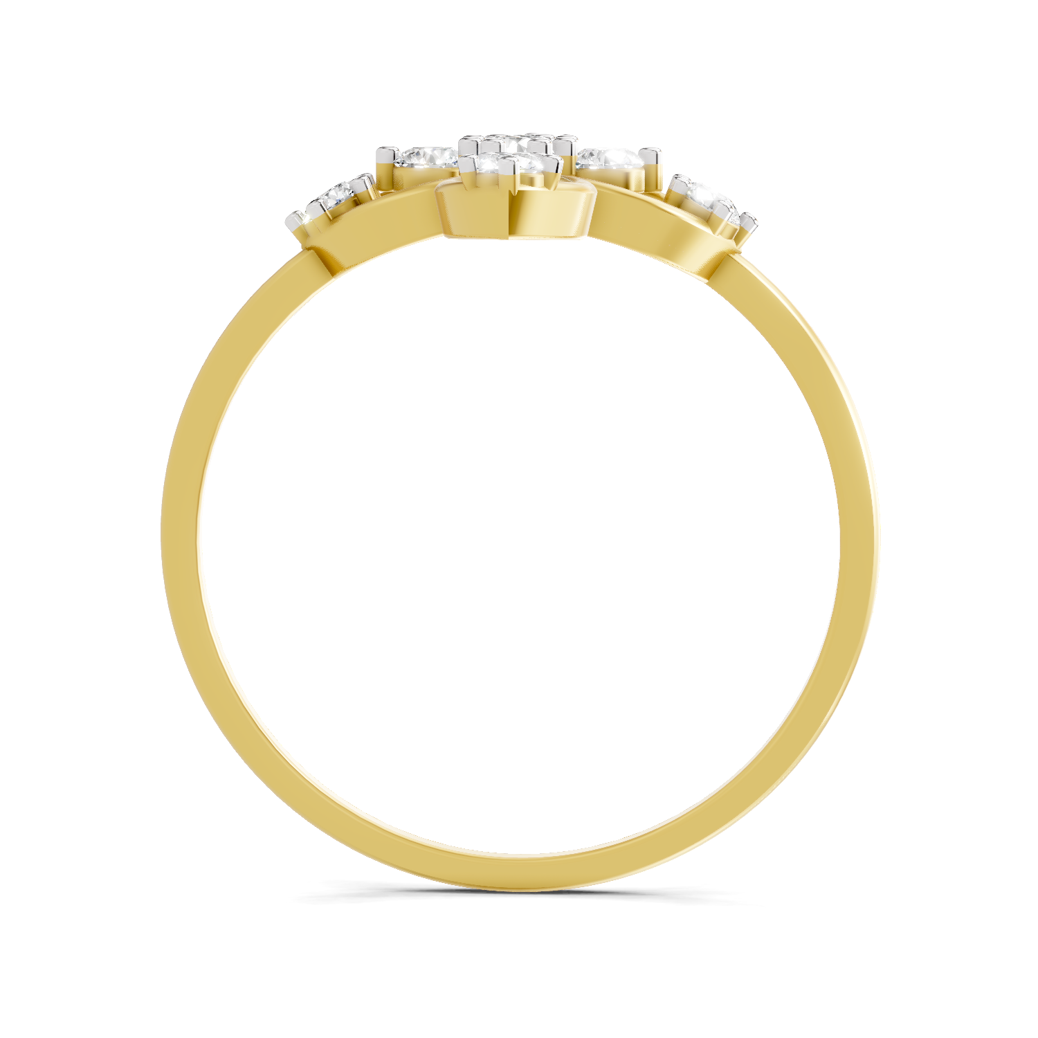Sparkles Lab Grown Diamond 0.31 Four Petal Ring| 14K Yellow Gold
