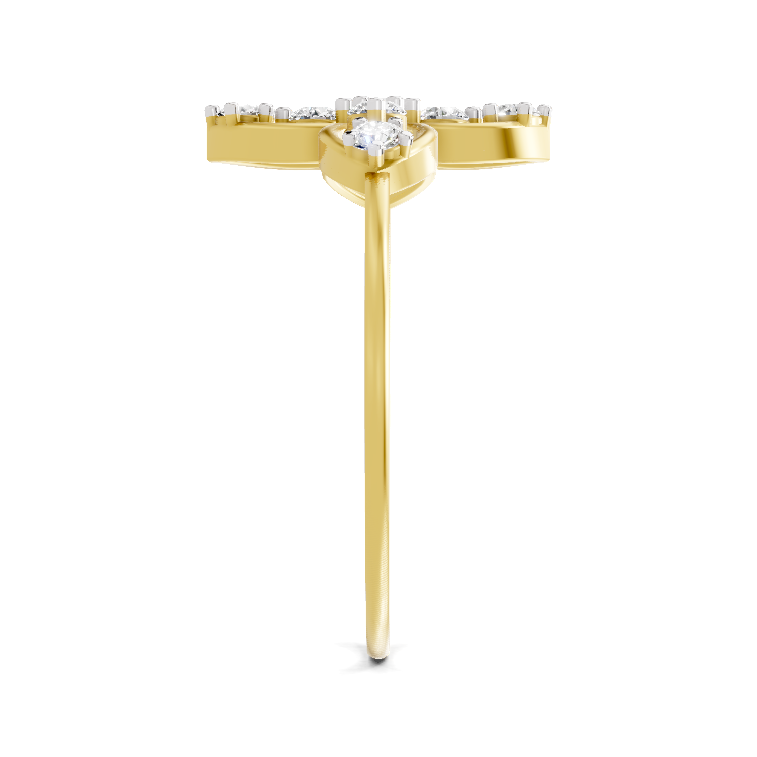 Sparkles Lab Grown Diamond 0.31 Four Petal Ring| 14K Yellow Gold