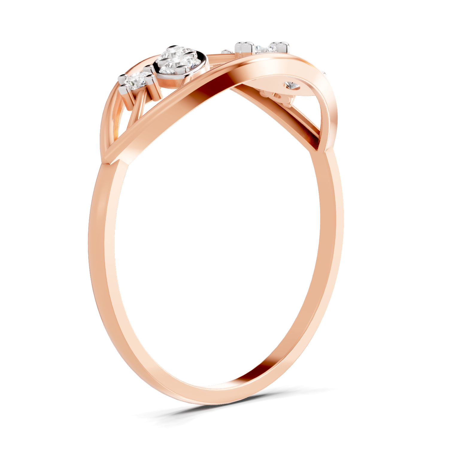 Sparkles Lab Grown Diamond 0.3 Leaf Whisper Ring| 14K Rose Gold