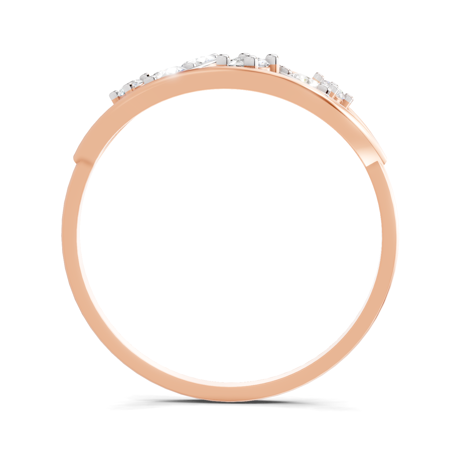 Sparkles Lab Grown Diamond 0.3 Leaf Whisper Ring| 14K Rose Gold