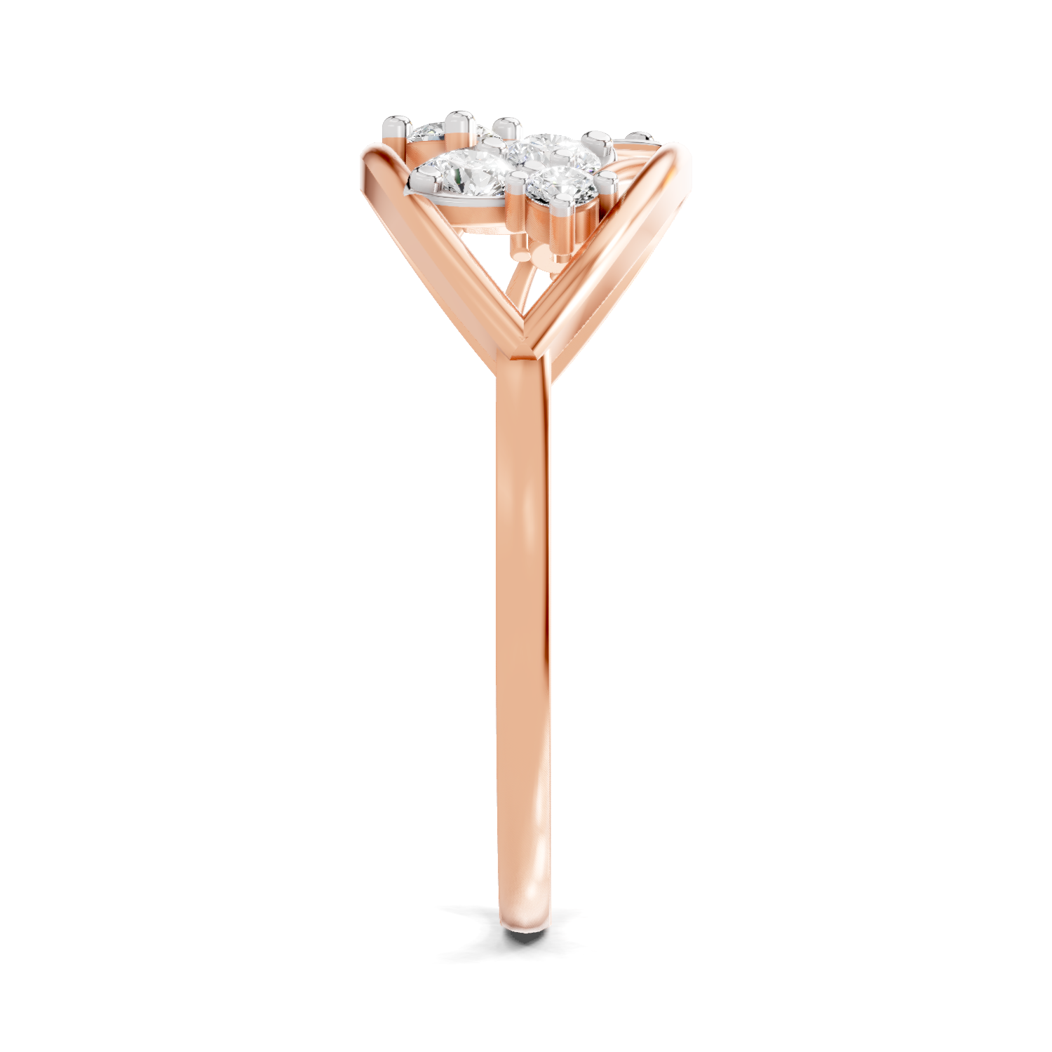 Sparkles Lab Grown Diamond 0.3 Leaf Whisper Ring| 14K Rose Gold