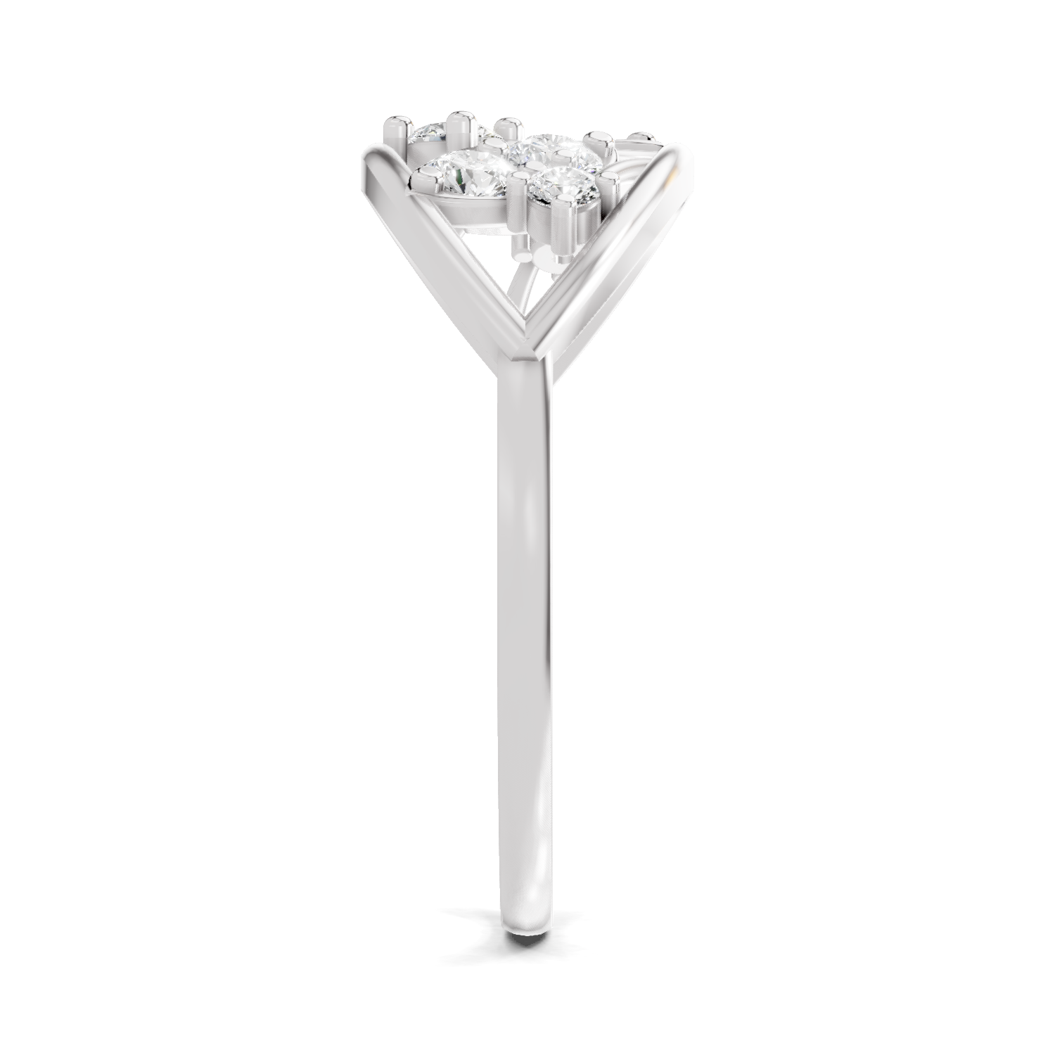 Sparkles Lab Grown Diamond 0.3 Leaf Whisper Ring| 14K White Gold