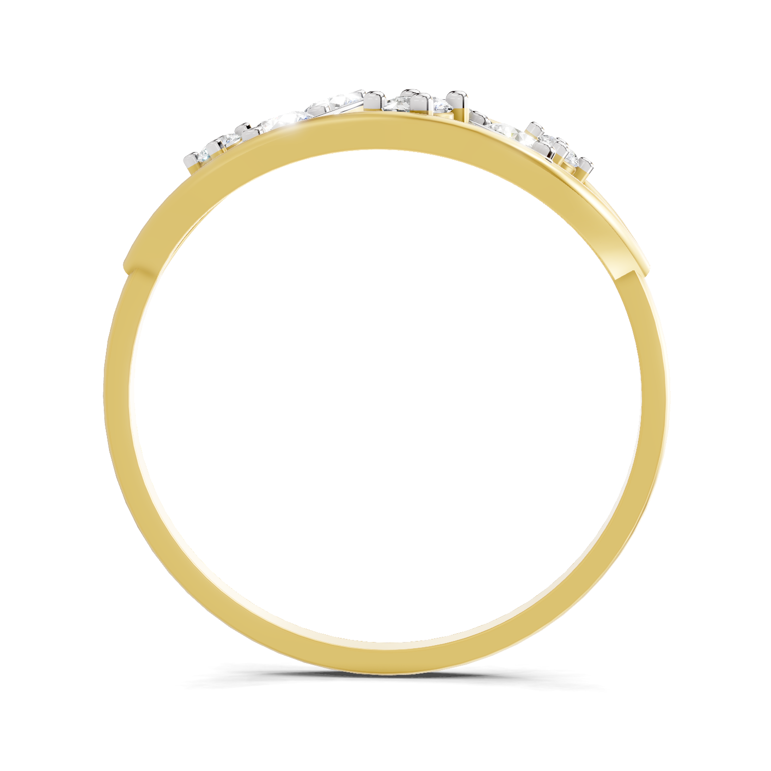 Sparkles Lab Grown Diamond 0.3 Leaf Whisper Ring| 14K Yellow Gold