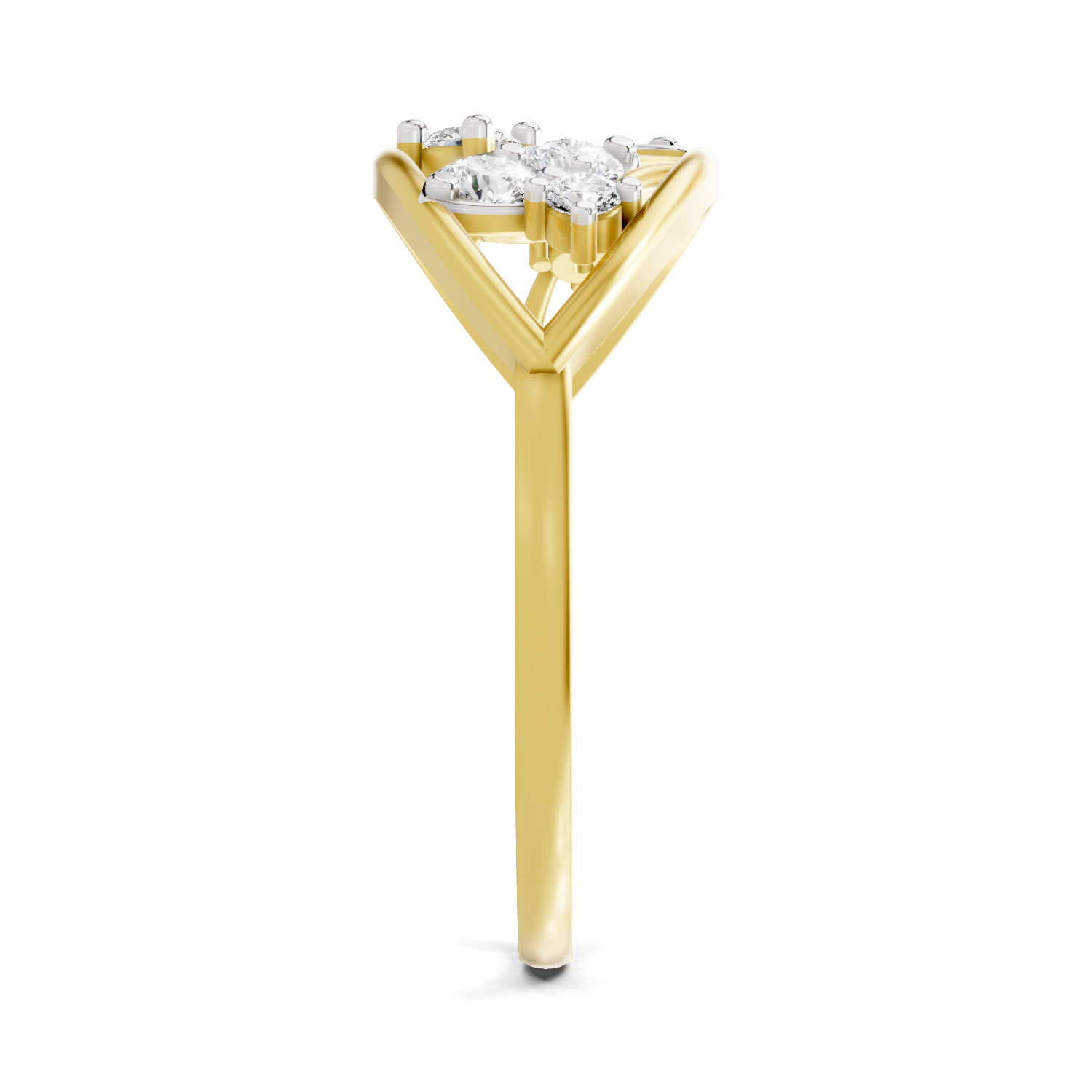 Sparkles Lab Grown Diamond 0.3 Leaf Whisper Ring| 14K Yellow Gold