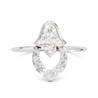 Sparkles Lab Grown Diamond 0.25 Carat Lotus Diamond Ring| 14K White Gold