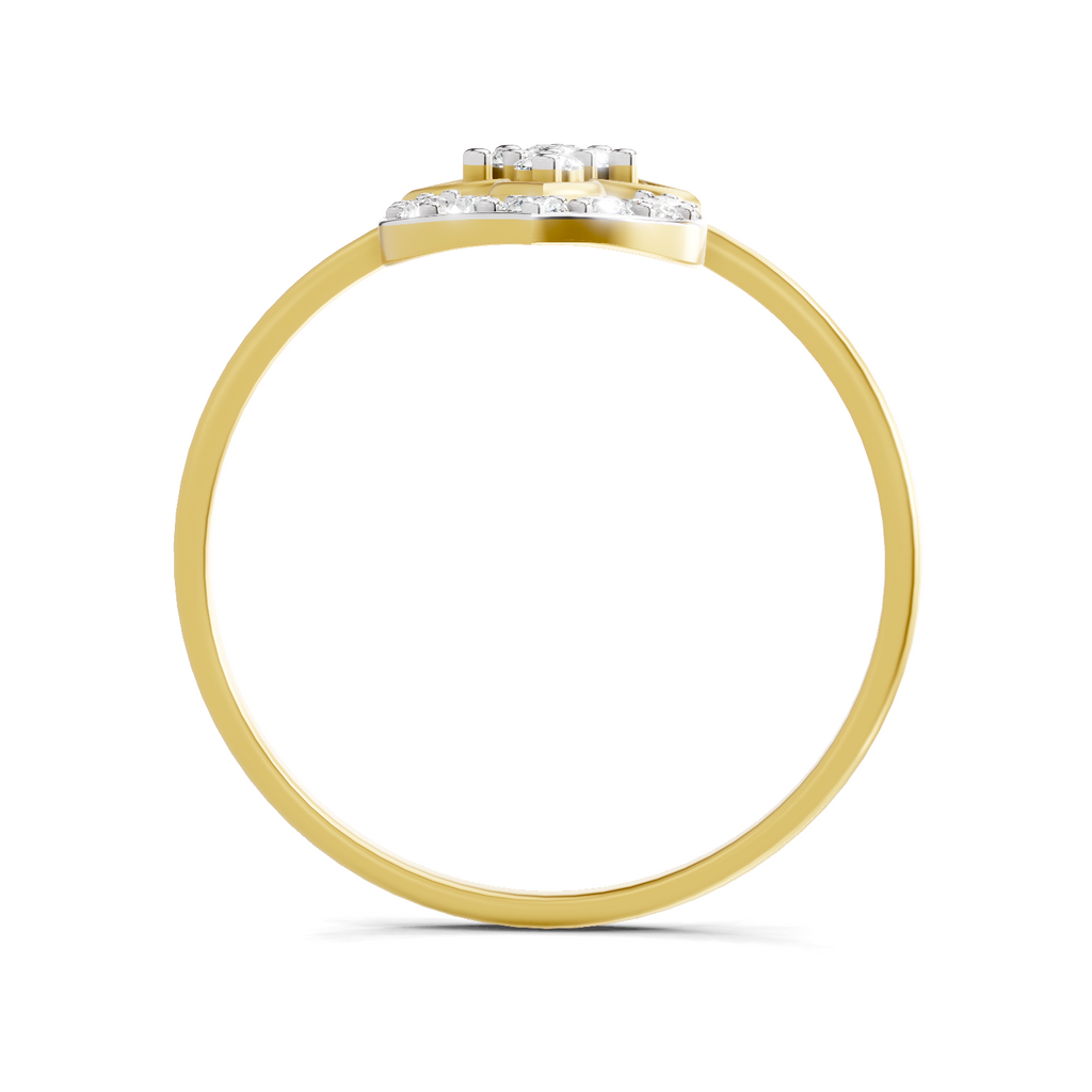 Sparkles Lab Grown Diamond 0.25 Carat Lotus Diamond Ring| 14K Yellow Gold