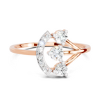 Sparkles Lab Grown Diamond 0.3 Carat Arc Three Stone Diamond Ring| 14K Rose Gold