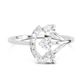 Sparkles Lab Grown Diamond 0.3 Carat Arc Three Stone Diamond Ring| 14K White Gold