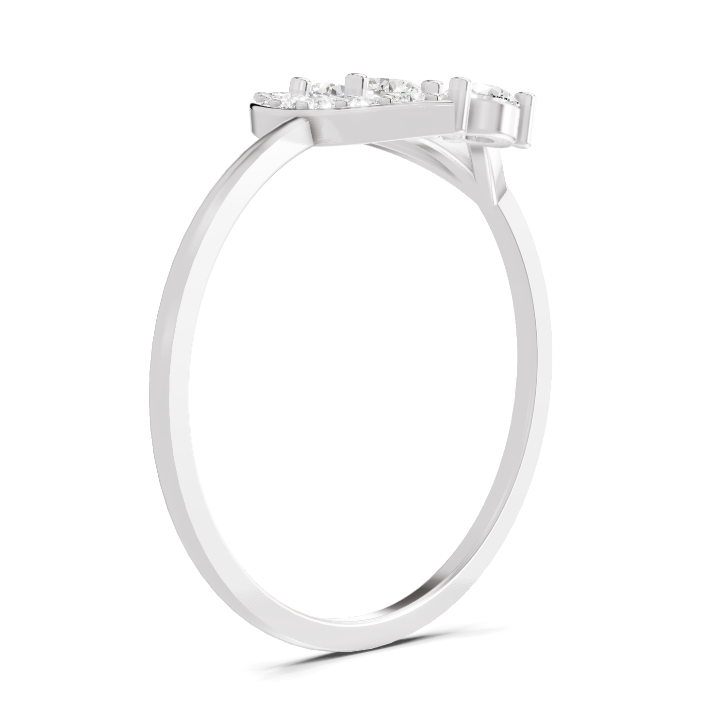 Sparkles Lab Grown Diamond 0.3 Carat Arc Three Stone Diamond Ring| 14K White Gold