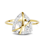 Sparkles Lab Grown Diamond 0.29 Carat Cluster Diamond Ring| 14K Yellow Gold