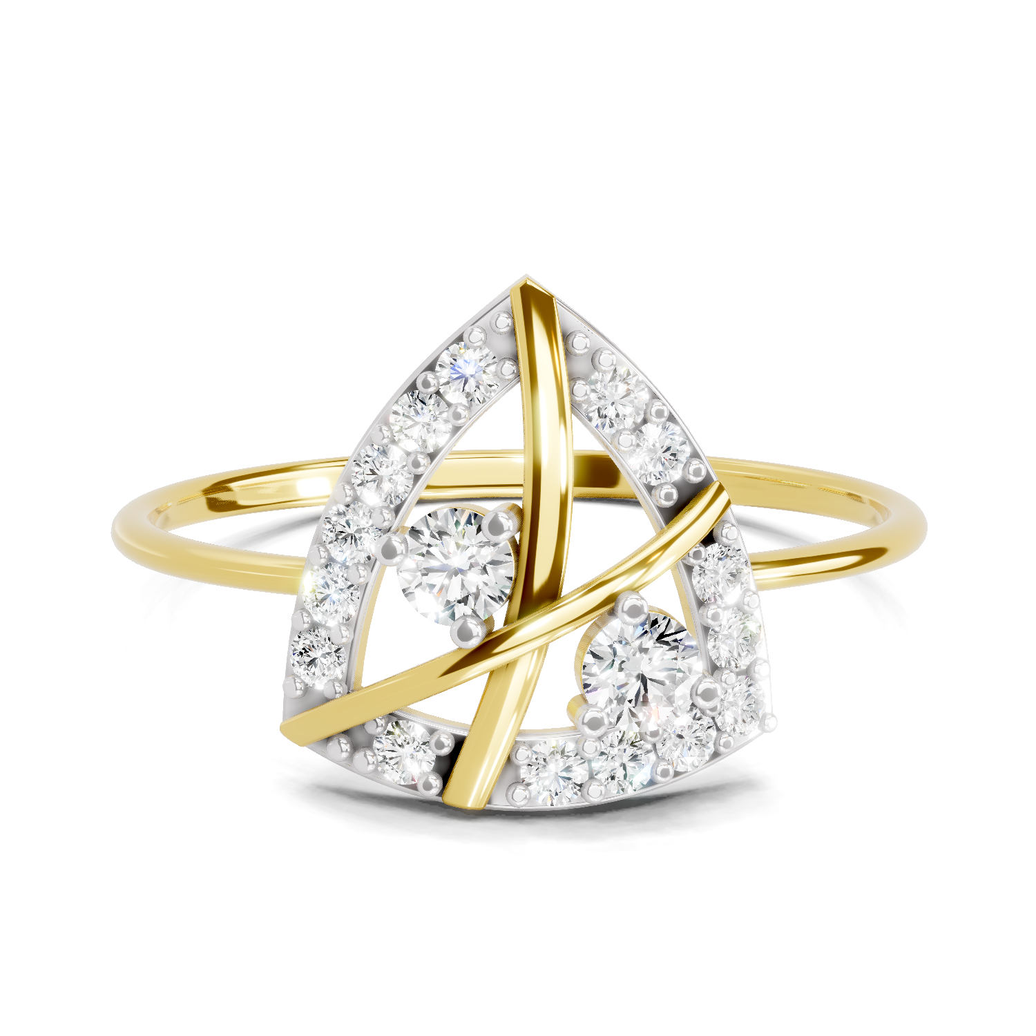 Sparkles Lab Grown Diamond 0.29 Carat Cluster Diamond Ring| 14K Yellow Gold