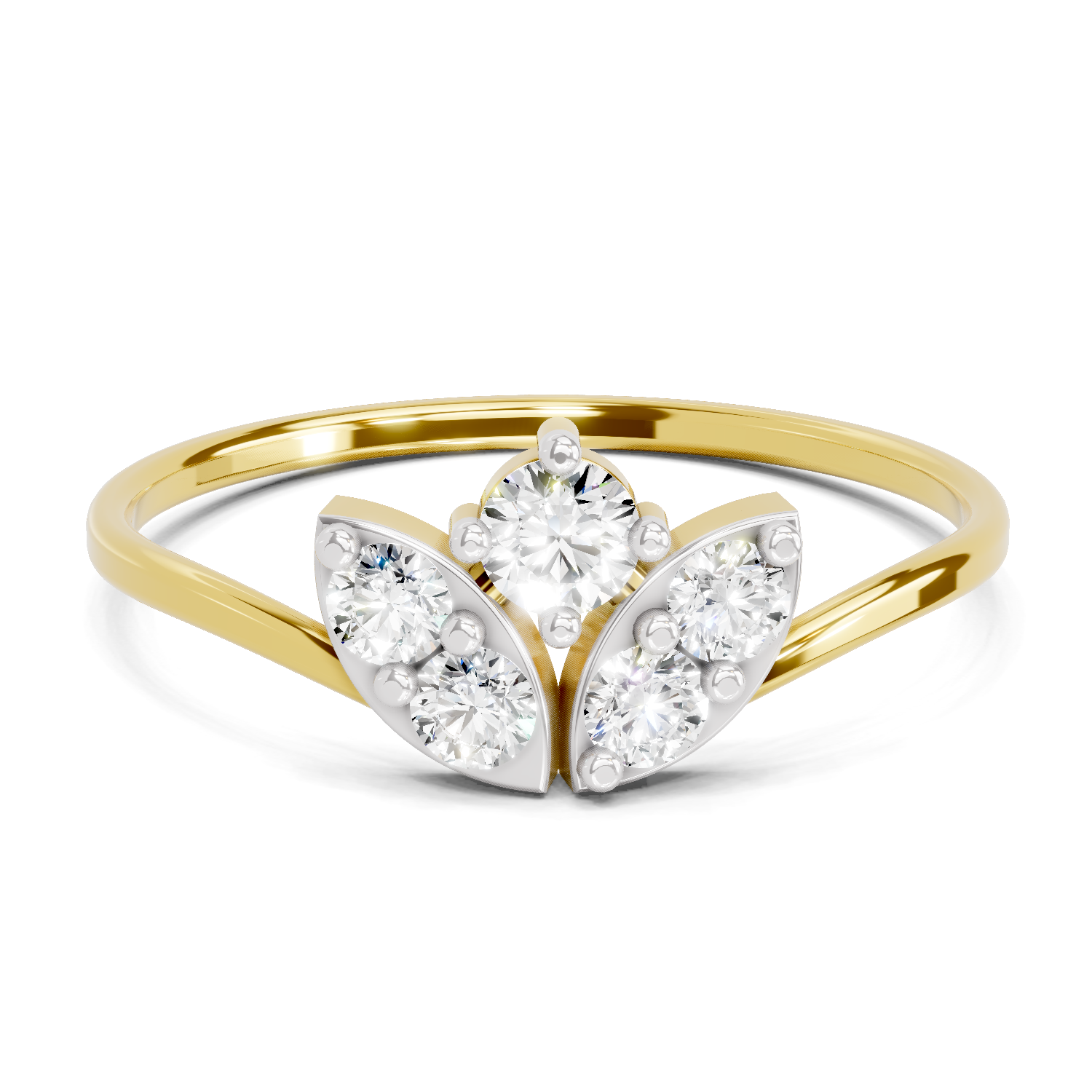 Sparkles Lab Grown Diamond 0.31 Carat Floral Grace Ring| 14K Yellow Gold