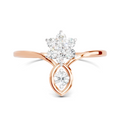 Sparkles Lab Grown Diamond 0.24 V-Shaped Floral Halo Ring| 14K Rose Gold