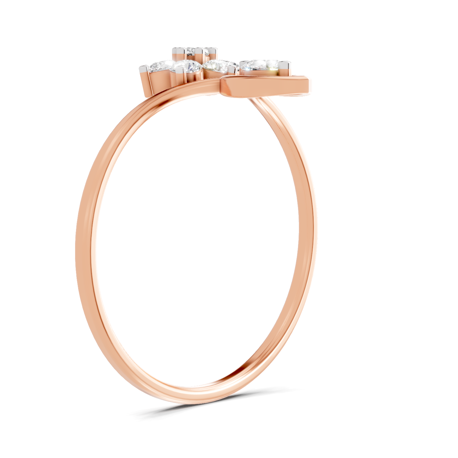 Sparkles Lab Grown Diamond 0.24 V-Shaped Floral Halo Ring| 14K Rose Gold