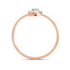 Sparkles Lab Grown Diamond 0.24 V-Shaped Floral Halo Ring| 14K Rose Gold