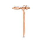 Sparkles Lab Grown Diamond 0.24 V-Shaped Floral Halo Ring| 14K Rose Gold