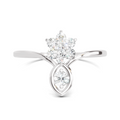 Sparkles Lab Grown Diamond 0.24 V-Shaped Floral Halo Ring| 14K White Gold